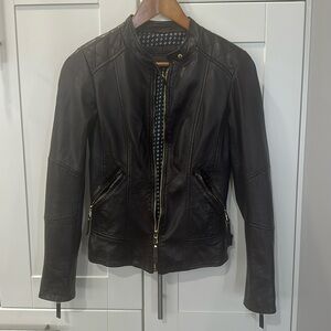 Genuine lamb skin leather /Chocolate brown Danier leather jacket